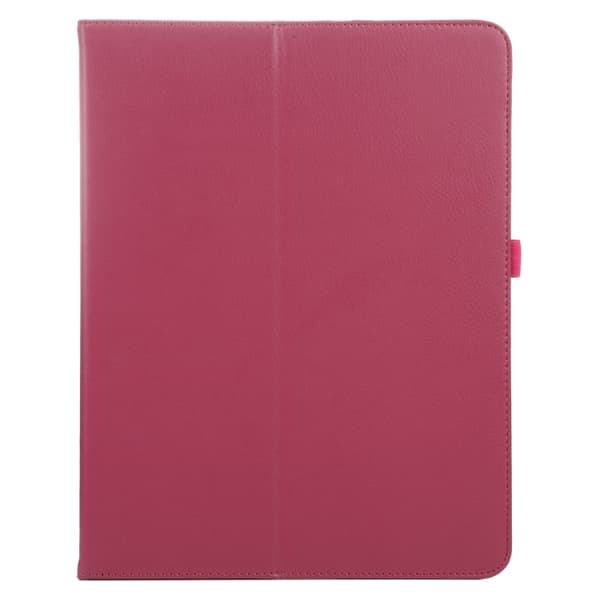 iPad Pro 13 2024 Litchi Textur Solid Fodral i Läder - Tablet Skal Rosröd