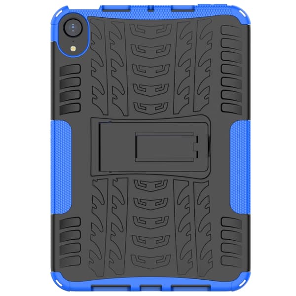 iPad mini 6 / mini 2024 Skal med Däcktextur TPU + PC Stötsäker Tablet Case med Ställning Blå
