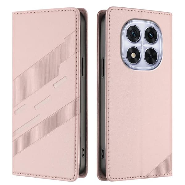 Redmi Note 14 Pro 4G - Prägad Multifunktionell Plånbok Retro Läder fodral Rosa