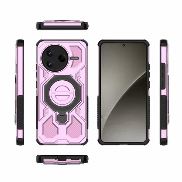 Redmi K80 J-20 - Solid Färgad MagSafe Magnetisk TPU+PC Mobilskal Rosa