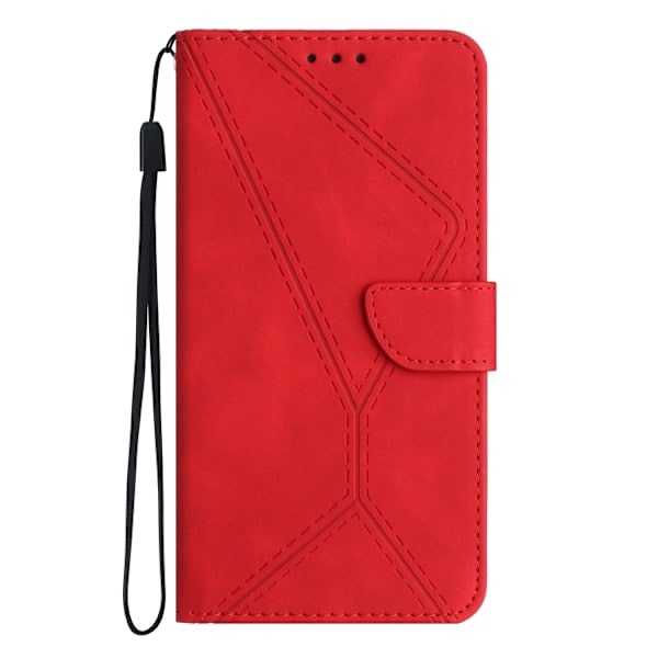 Samsung Galaxy Note20 Ultra Skal i Stitchat Prägling Läder Röd
