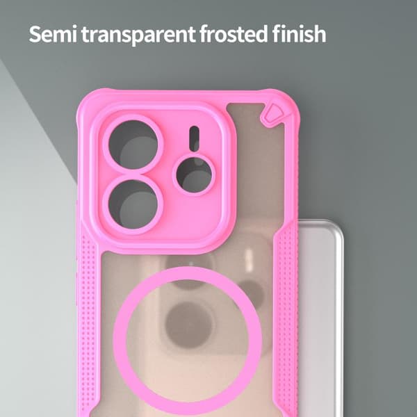 Redmi Note 14 5G - Global Armor Glaze MagSafe Magnetiskt Mobilskal Rosa