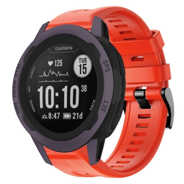 För Garmin Instinct 2S metallspänne i enfärgad watch Red