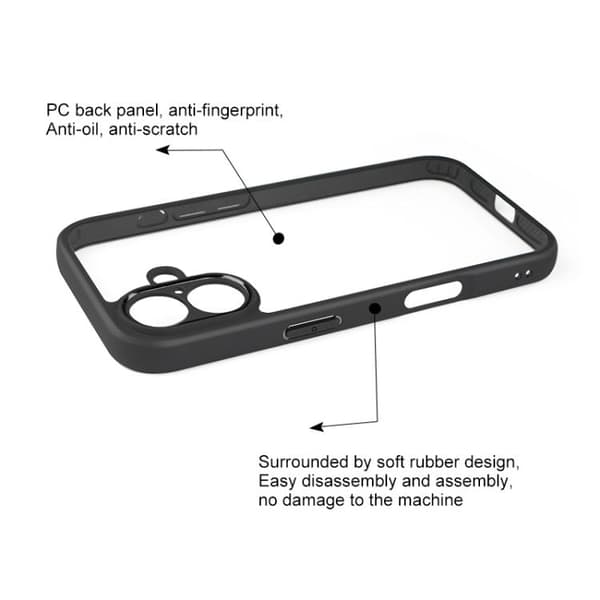 iPhone 17 Frostad TPU + Transparent PC Skal