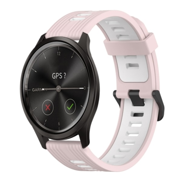 För Garmin Move Style 20 mm vertikalt mönster tvåfärgat watch Pink-White