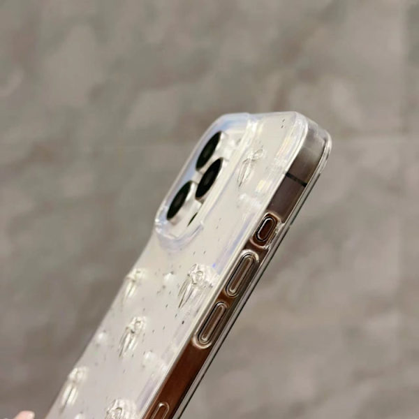 iPhone 16 Pro Skal med Litet Fräscht Båge TPU Silverbåge