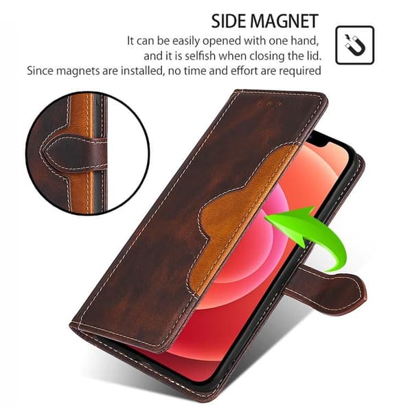 Redmi Note 14 Pro 4G - Magnetisk Läderfodral med Skinnkänsla och Spänne Brun