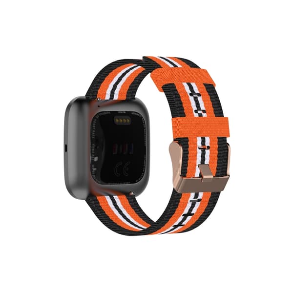 För FITBIT Versa Canvas Watch Band Black Orange