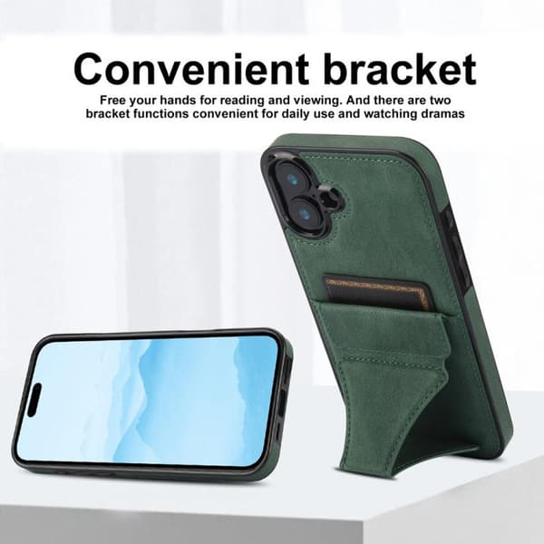 iPhone 17 Ultra-tunn Stötsäker Skal med Hållare Grön