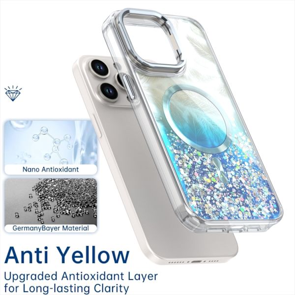 iPhone 16 Pro Epoxy CD Textur Linshållare MagSafe Skal Guld