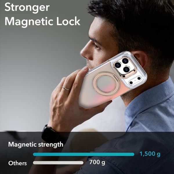 iPhone 18 Pro Max / iPhone 17 Pro Max Gradient Färgförändring Rotera Hållare Linse Kickstand Magsafe Skal Ökenguld