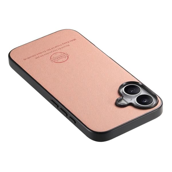 iPhone 17 Skal - Twilltyg och Läder Rosa