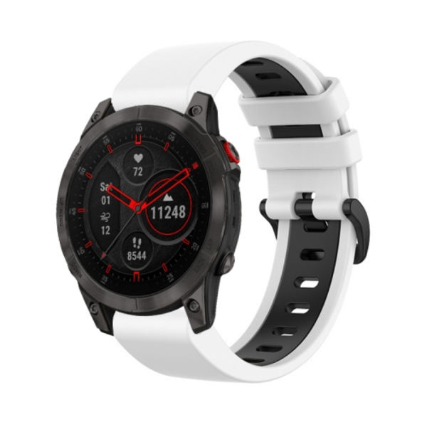 För Garmin EPIX Gen2 22 mm silikon watch i två färger White-Black