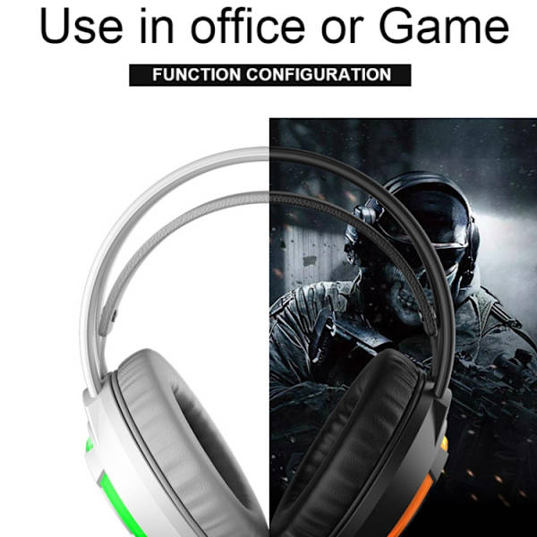 Ajazz AX120 7.1-kanals datorspelheadset med huvudmonterat lyssnande och positionering Super Bass med mikrofon Svart