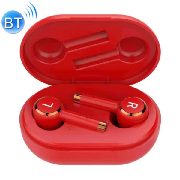 L2 TWS Stereo Bluetooth 5.0 Trådlösa Hörlurar med Laddningsbox, Automatisk Parning Röd