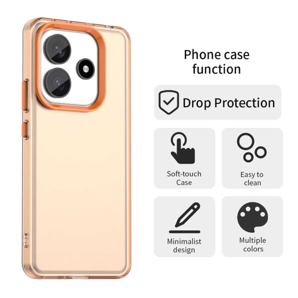Redmi Note 14 5G - Candy PC Hybrid TPU Stöttåligt Mobilskal Orange