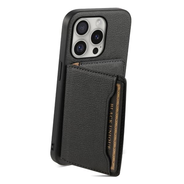 iPhone 16 Pro Kalvtextur Skal Design med Full Täckning Svart