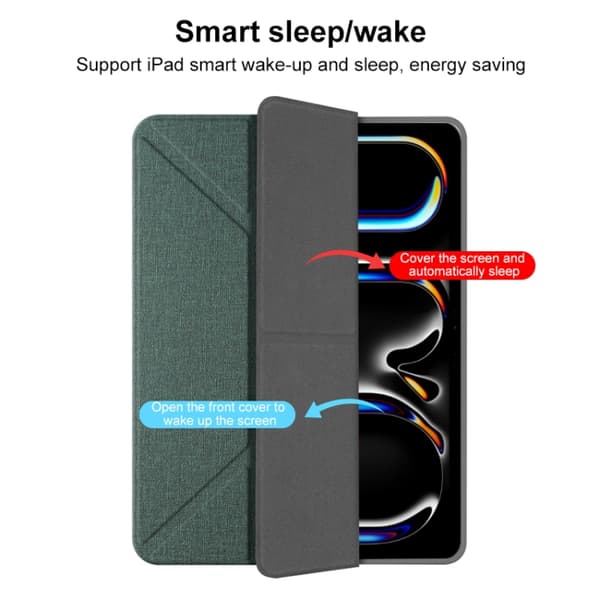 iPad Pro 11 2024 - Mutural Multi-fold Smart Läderfodral Skal Svart