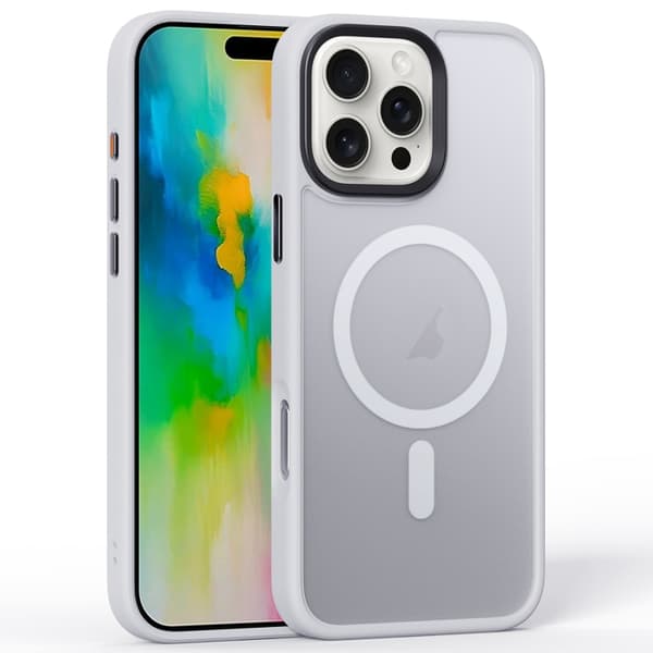 iPhone 16 Pro Frosted MagSafe Magnetisk Skal Vit