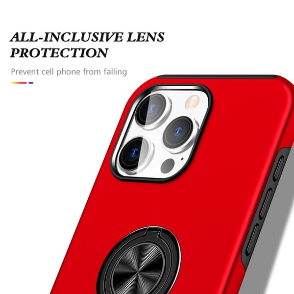 iPhone 16 Pro Max Magnetisk Ringhållare Skal - Skydda din telefon med stil! Röd