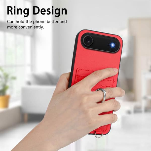 iPhone 17 Air Ring Card Holder Skal Röd