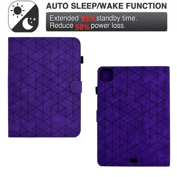 iPad Pro 11 2024 Skal i Rhombus TPU Smart Läderfoder Purpur