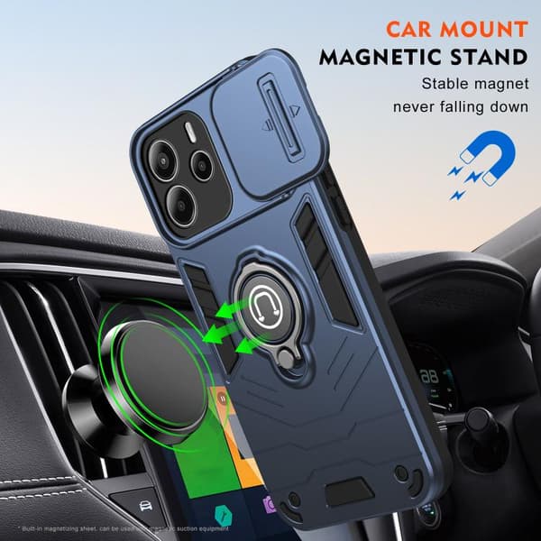 Redmi Note 14 4G - Camshield Ring Holder fodral Kunglig blå
