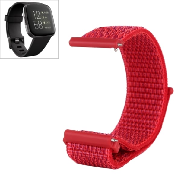 För Fitbit Versa / Versa watch Nylon med kardborrefäste Red