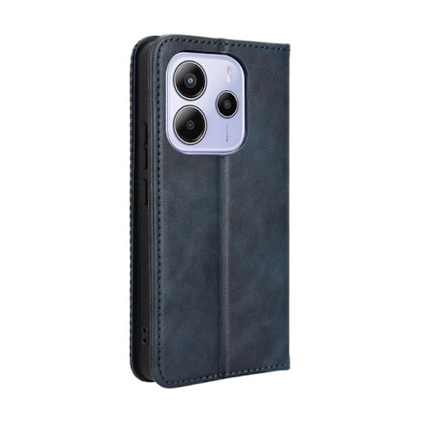 Redmi Note 14 4G - Magnetisk Spänne Retro Textur Läder fodral EU-version Blå