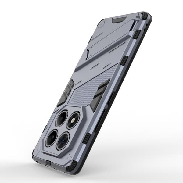Redmi Note 14 Pro 4G - Punk Armor 2 i 1 PC + TPU Mobilskal med Ställning Grå