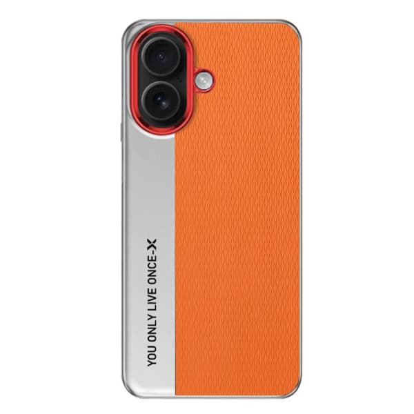 iPhone 17 Skal med Diamanttextur - Läder och PC Orange