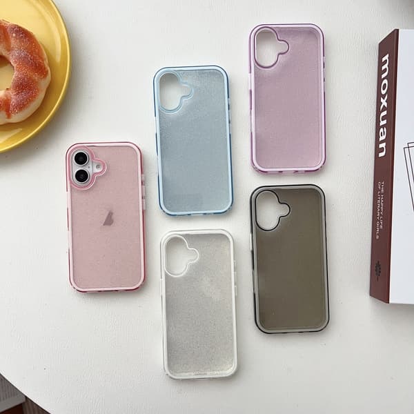 iPhone 16 Pro Max Skal IMD 3 1 Glittrig TPU Hybrid PC Blå