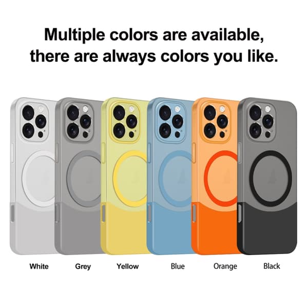 iPhone 16 Pro Max Dual Color Stitching MagSafe Magnetisk PC Skal Grå