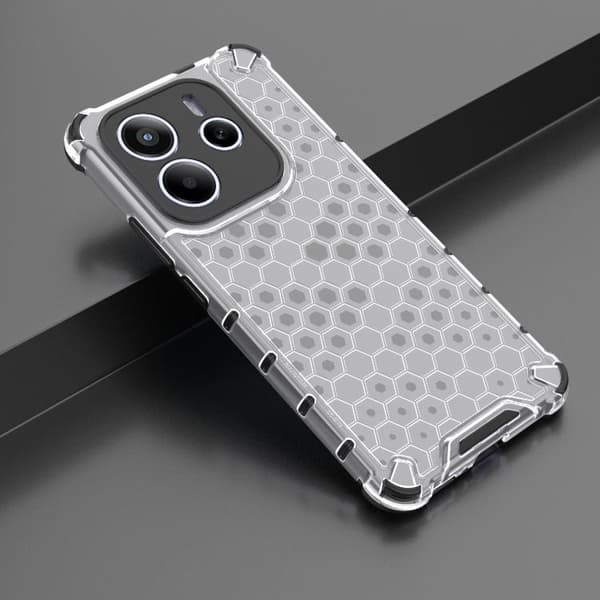 Redmi Note 14 5G - Honeycomb Stöttålig Mobilskal Vit