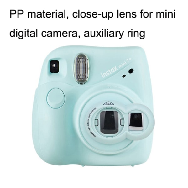 Mini digitalkameraobjektiv Selfie Mirror + Auxiliary Circle Set för FUJIFILM Instax Mini7+ Svart