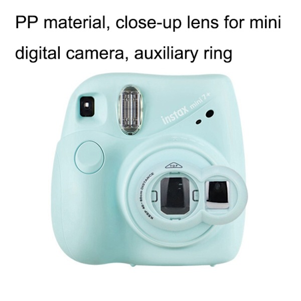Mini digitalkameraobjektiv Selfie-spegel + extra cirkelset för FUJIFILM Instax Mini7+ Blå