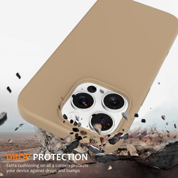 iPhone 16 Pro Max Skal med Kamerakontrollknapp - Silikon MagSafe Guld