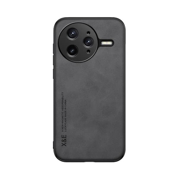 Redmi K80 Pro - Magnetisk Läderfodral med Skinnkänsla Mörkgrå