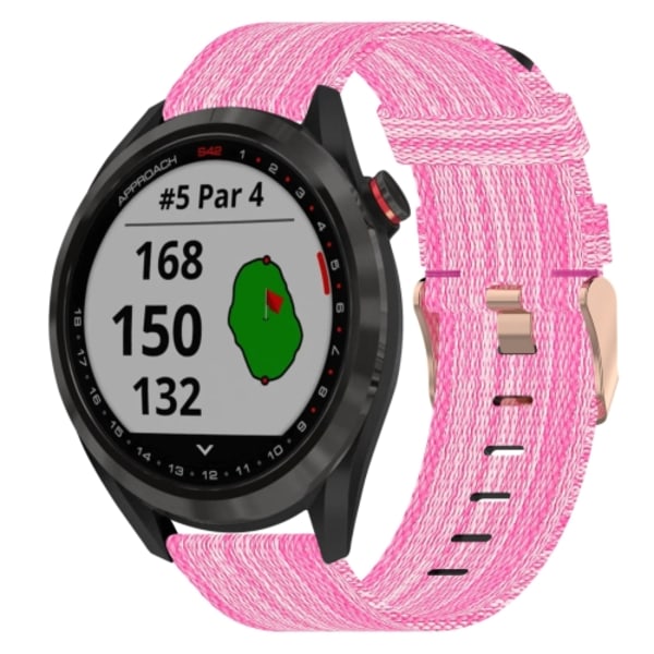 För Garmin Approach S40 20mm Nylon Woven Watch Band Pink