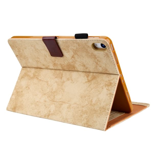 iPad 11 11:e generation / 10.9 10:e generation 2022/2025 Klädd Textur Läder Fodral - Smart Skal Gul