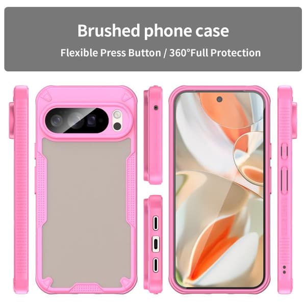 för Pixel 10 Pro XL Skal - Armor Glaze PC Hybrid TPU Mobilskydd Rosa