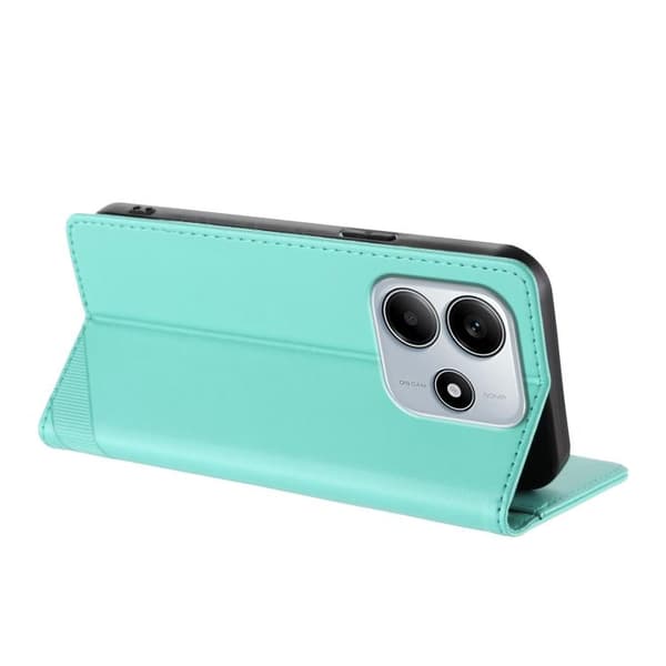 Redmi Note 14 4G - Multifunktionell Plånboksfodral i Retro Läder,, Embossed Design Mintgrön