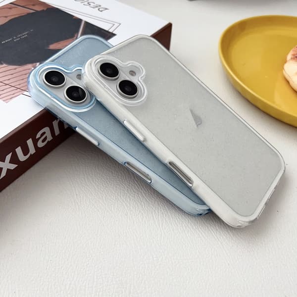 iPhone 16 Pro Max Skal IMD 3 1 Glittrig TPU Hybrid PC Vit