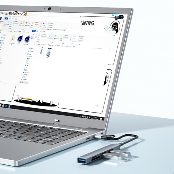 V253B 5-i-1 USB + USB-C/Type-C Multifunktionell Dockningsstation Hub Adapter