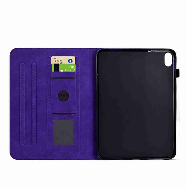 iPad mini 2024 / mini 6 Rhombus TPU Smart Fodral - Elegant Skal i Läder Purpur