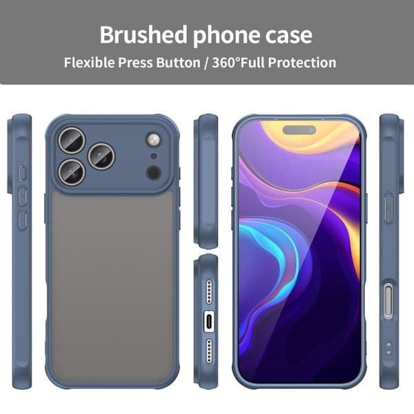 iPhone 17 Pro Dun Series TPU Hybrid PC Frosted Skal Blå