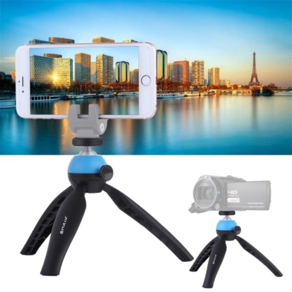 Fickstativ med 360 graders kulhuvud för smartphones, GoPro, DSLR-kameror Blå