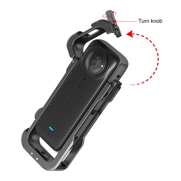For Insta360 X4 Metal Protective Cage Rig Housing Frame med objektivskydd