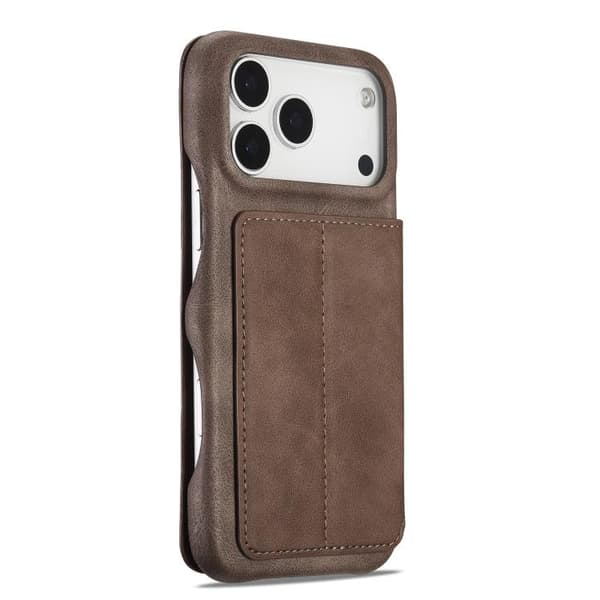 iPhone 18 Pro Max / iPhone 17 Pro Max Skal läderfodral LC.IMEEKE Hon Ancient Series Flip Kaffe