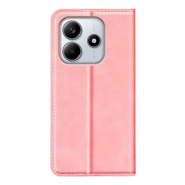 Redmi Note 14 4G - Retro-skin Magnetisk Läderfodral Rosa
